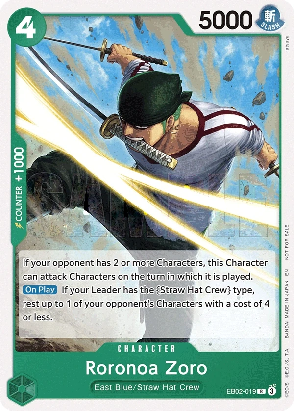 Roronoa Zoro (EB02-019_p1) Alt Art version
