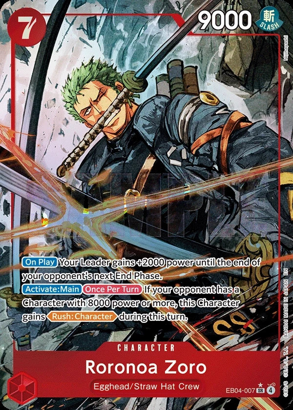 Roronoa Zoro (EB04-007_p1) Alt Art One Piece card
