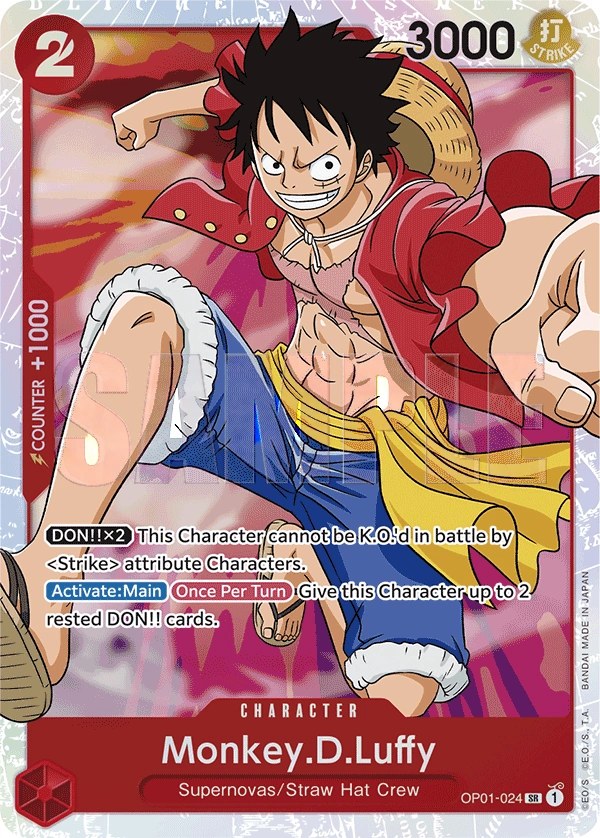 Monkey.D.Luffy (OP01-024_r1) Reprint One Piece card