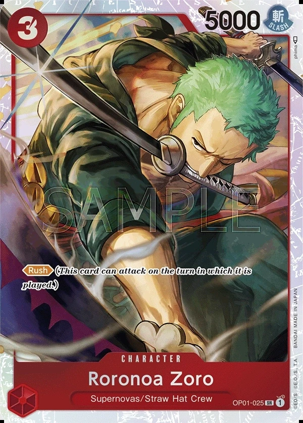 Roronoa Zoro (OP01-025_p2) Alt Art One Piece card