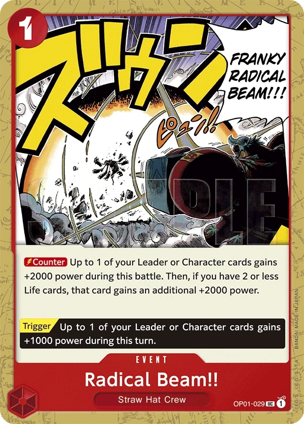 Radical Beam!! (OP01-029_r1) Reprint One Piece card