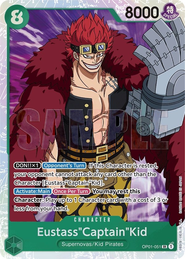 Eustass"Captain"Kid (OP01-051_r1) Reprint One Piece card