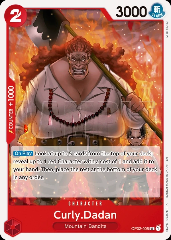 Curly.Dadan (OP02-005_r1) Reprint One Piece card