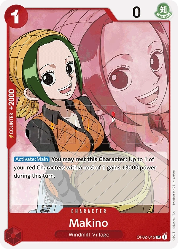Makino (OP02-015_r1) Reprint One Piece card