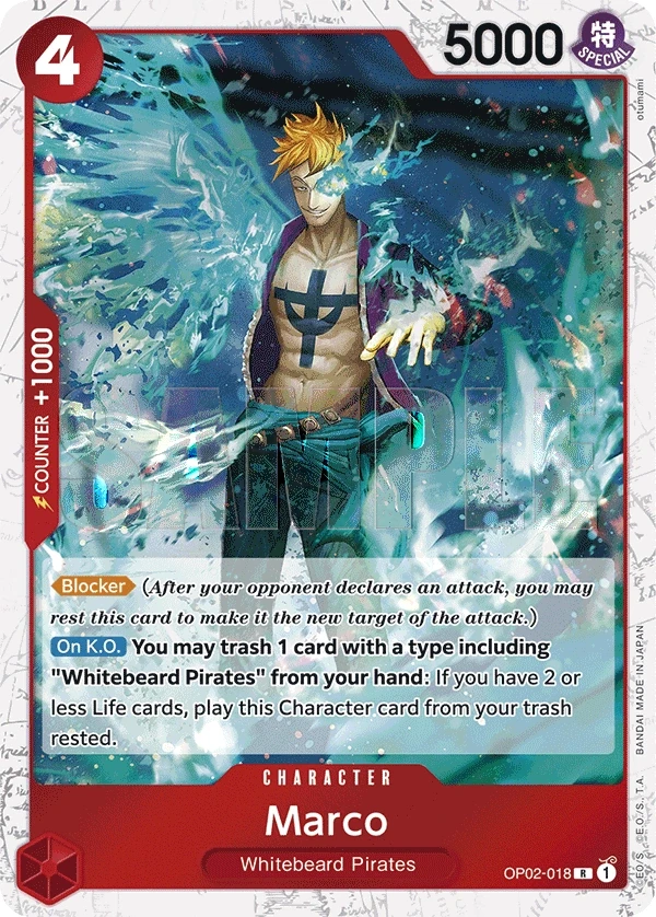 Marco (OP02-018_p4) Alt Art One Piece card