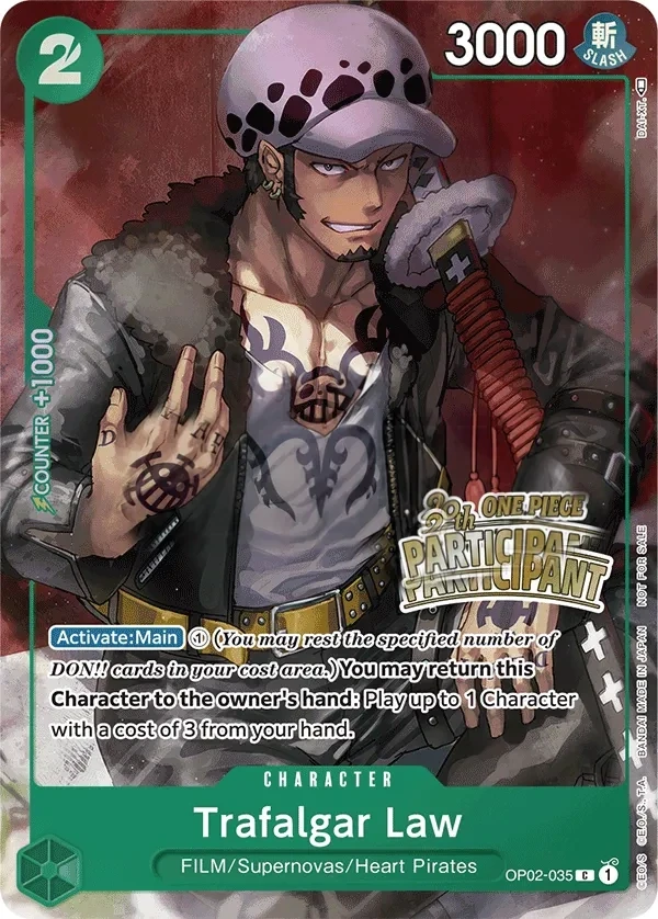 Trafalgar Law (OP02-035_p1) Alt Art One Piece card
