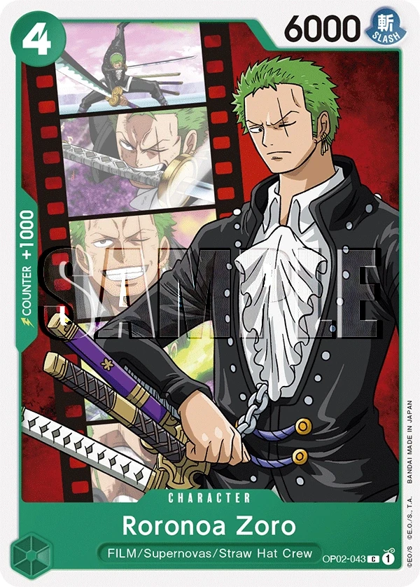 Roronoa Zoro (OP02-043_p1) Alt Art One Piece card