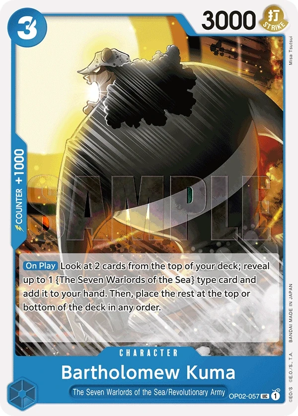 Bartholomew Kuma (OP02-057_r1) Reprint One Piece card