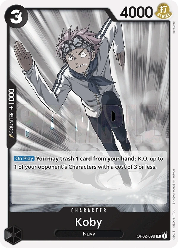 Koby (OP02-098_r1) Reprint One Piece card