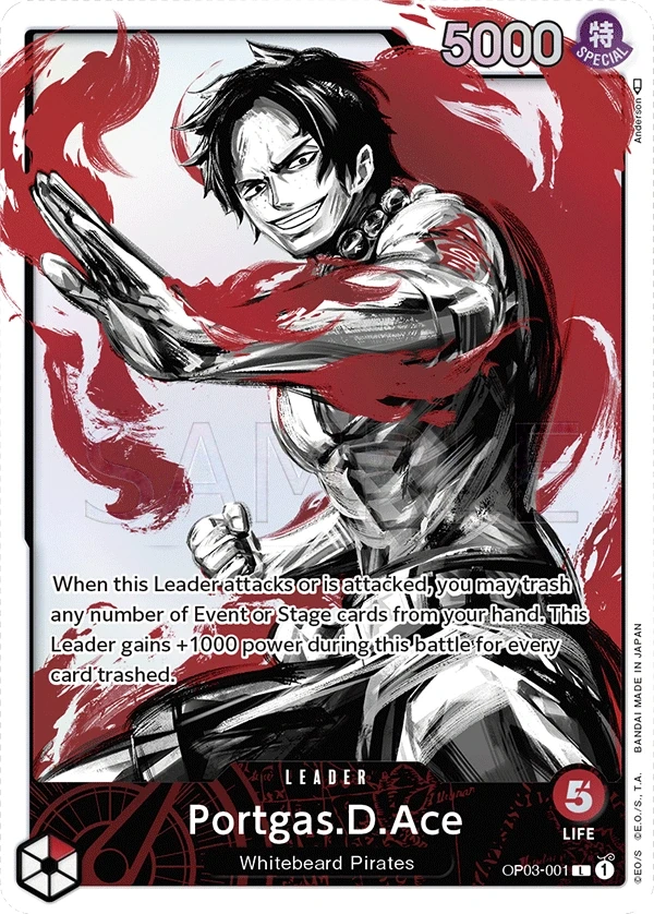 Portgas.D.Ace (OP03-001_p1) Alt Art One Piece card