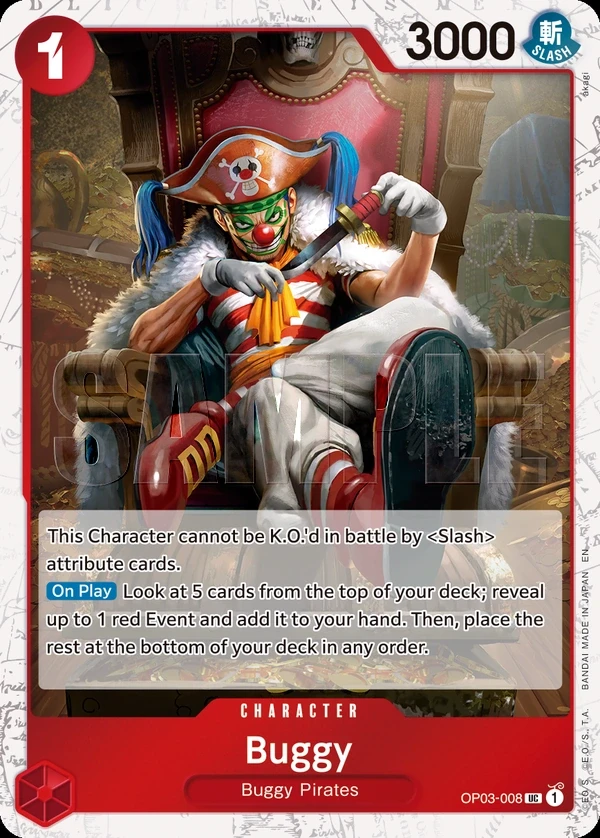Buggy (OP03-008_p2) Alt Art One Piece card