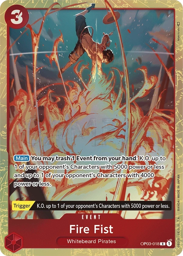 Fire Fist (OP03-018_p1) Alt Art One Piece card