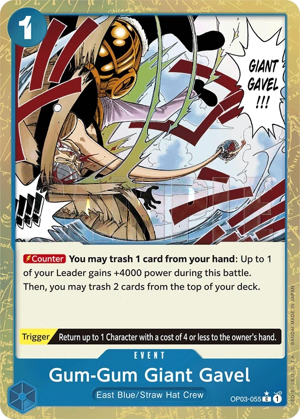 Gum-Gum Giant Gavel (OP03-055_p3) Alt Art One Piece card