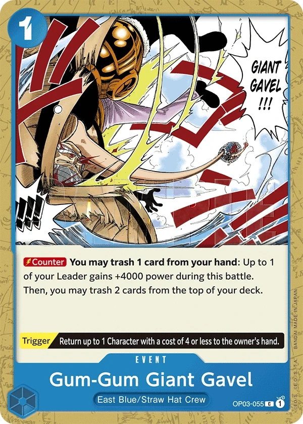 Gum-Gum Giant Gavel (OP03-055_r1) Reprint One Piece card