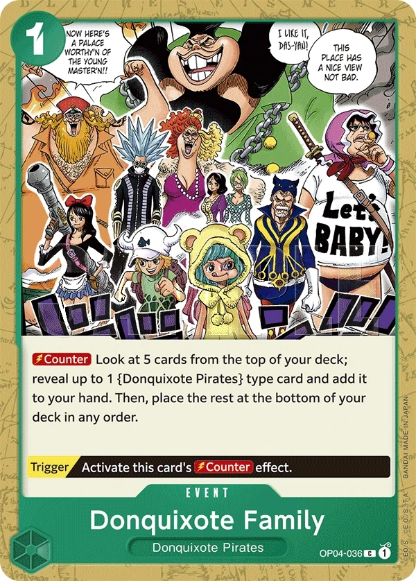 Donquixote Family (OP04-036_r1) Reprint One Piece card