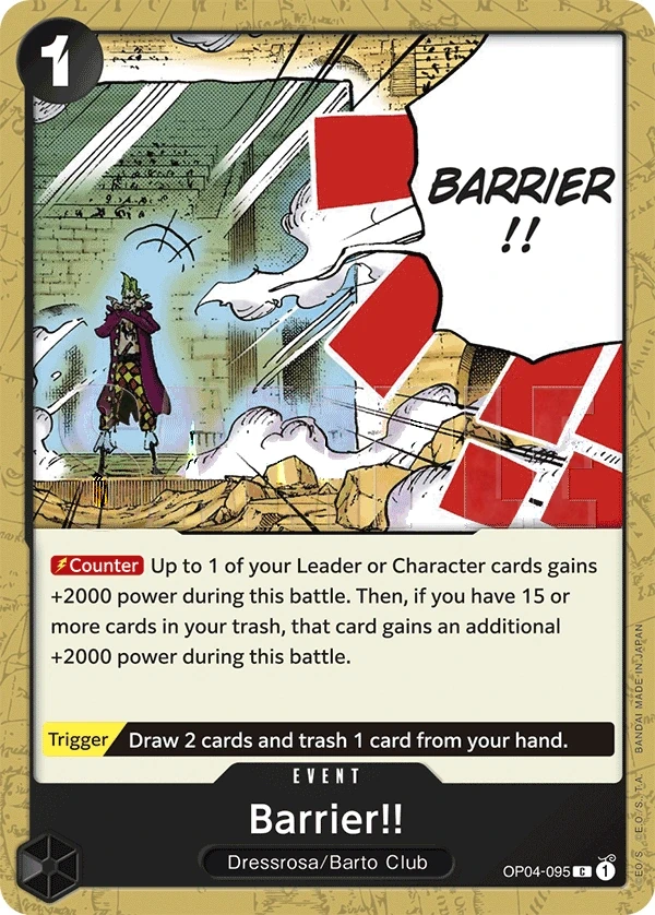 Barrier!! (OP04-095_r1) Reprint One Piece card