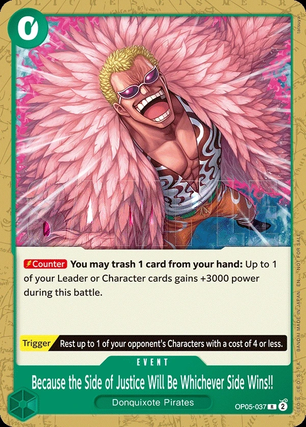 Because the Side of Justice Will Be Whichever Side Wins!! (OP05-037_p1) Alt Art One Piece card