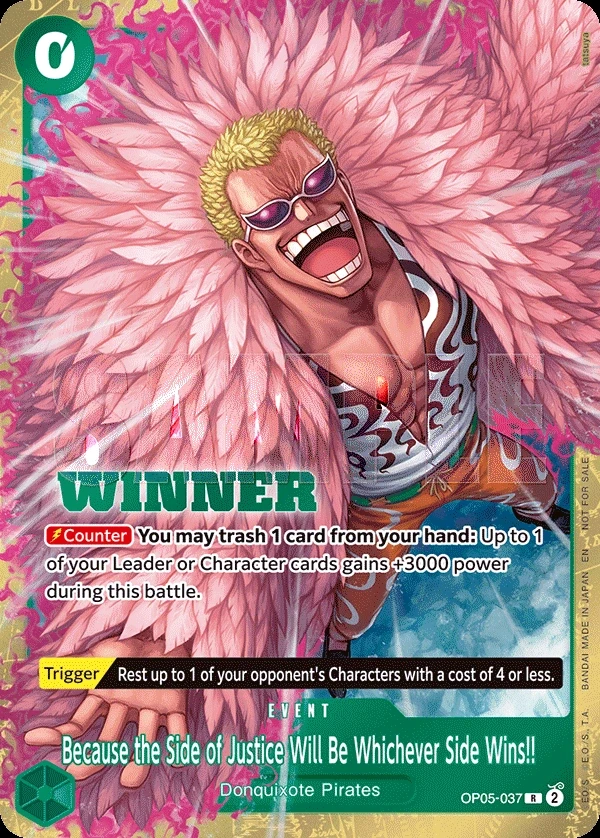 Because the Side of Justice Will Be Whichever Side Wins!! (OP05-037_p2) Alt Art One Piece card