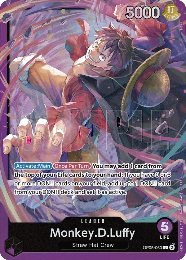Monkey.D.Luffy (OP05-060_p3) Alt Art One Piece card