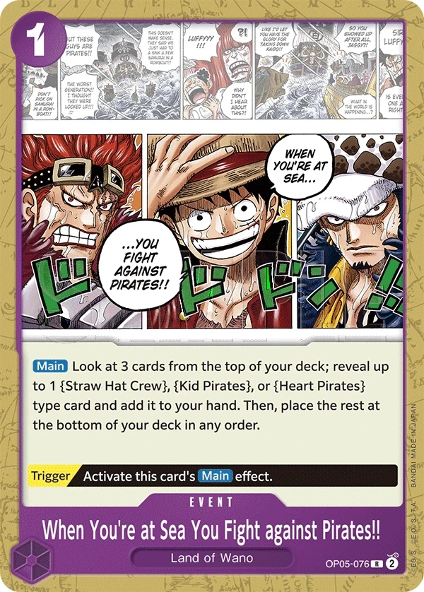 When You're at Sea You Fight against Pirates!! (OP05-076_p1) Alt Art One Piece card