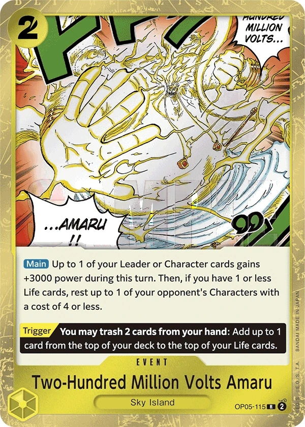 Two-Hundred Million Volts Amaru (OP05-115_p2) Alt Art One Piece card