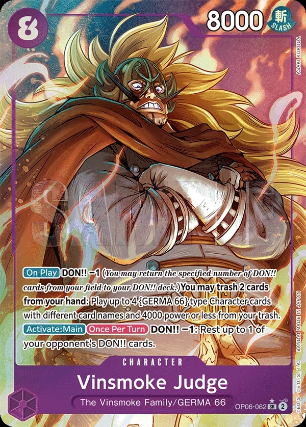 Vinsmoke Judge (OP06-062_p1) Alt Art One Piece card