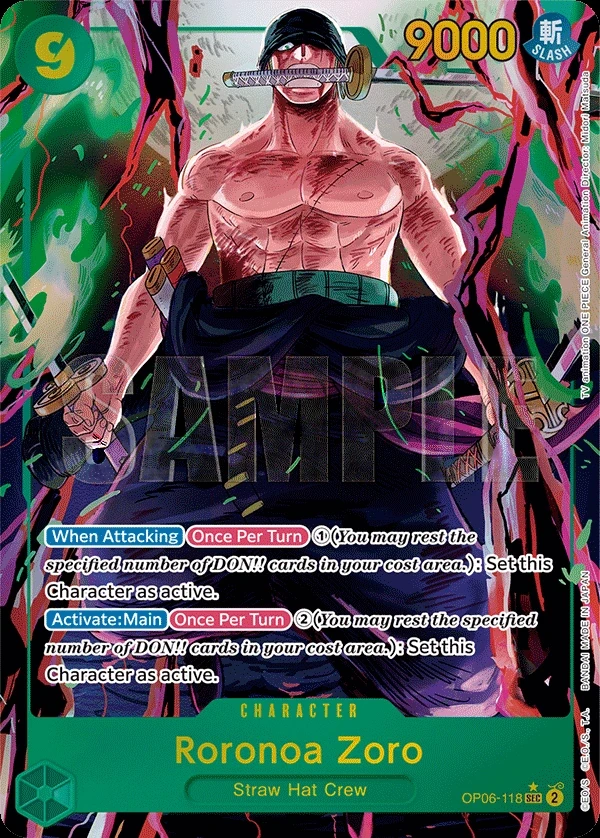 Roronoa Zoro (OP06-118_p1) Alt Art One Piece card