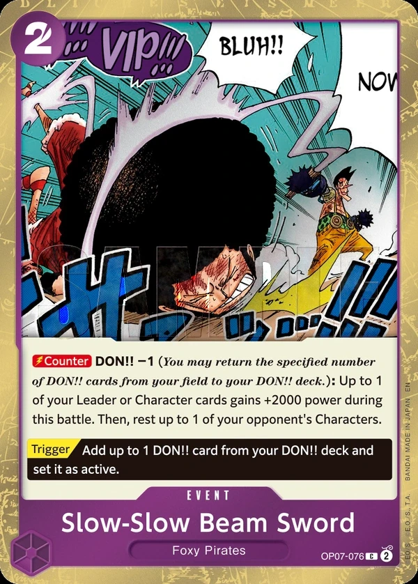 Slow-Slow Beam Sword (OP07-076_p1) Alt Art One Piece card