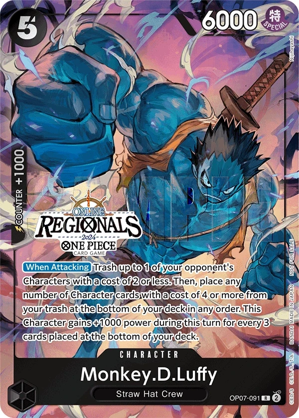 Monkey.D.Luffy (OP07-091_p1) Alt Art One Piece card