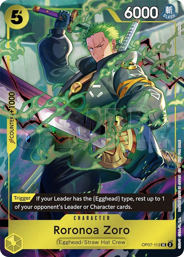 Roronoa Zoro (OP07-113_p1) Alt Art One Piece card