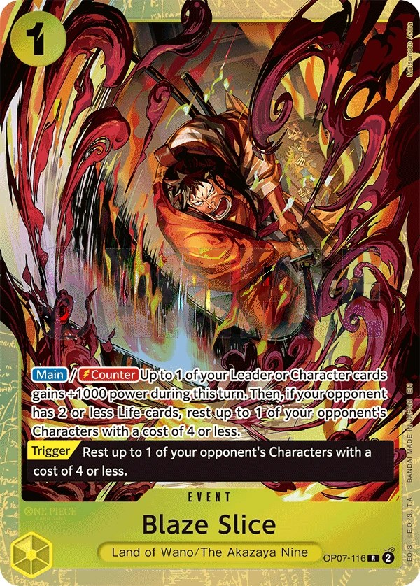 Blaze Slice (OP07-116_p2) Alt Art One Piece card