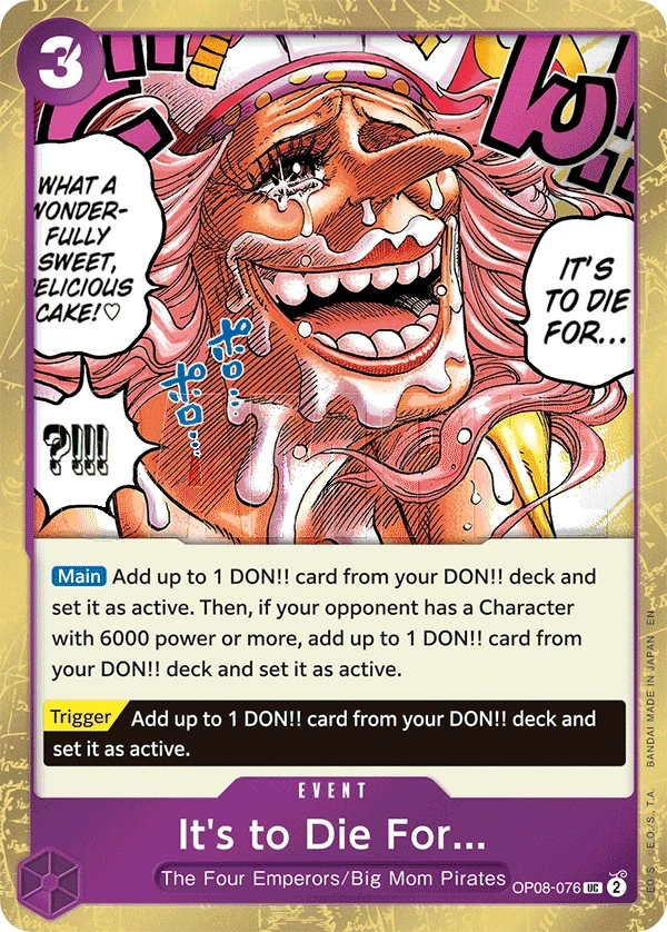 It's to Die For... (OP08-076_p1) Alt Art One Piece card
