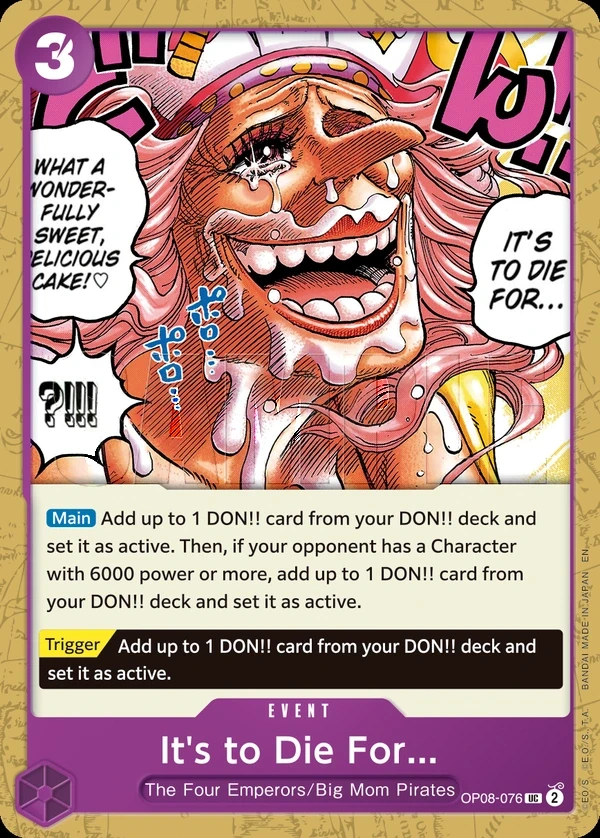 It's to Die For... (OP08-076_r1) Reprint One Piece card