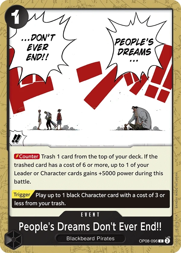 People's Dreams Don't Ever End!! (OP08-096) One Piece card