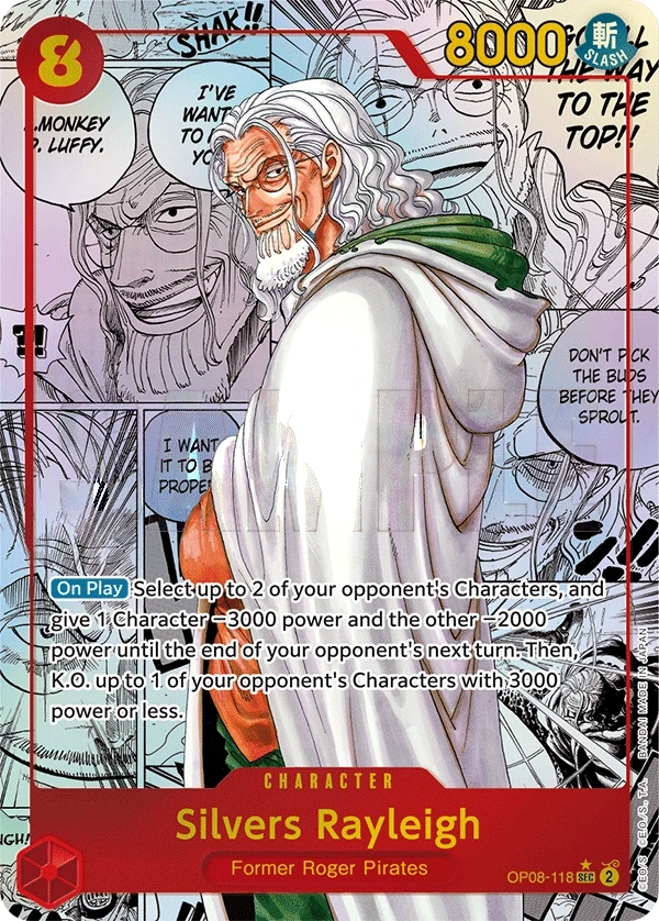 Silvers Rayleigh (OP08-118_p2) Alt Art One Piece card