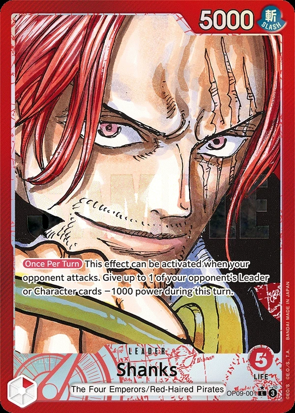 Shanks (OP09-001_p1) Alt Art One Piece card