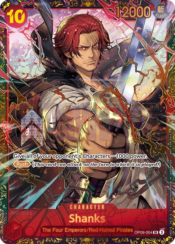 Shanks (OP09-004_p4) Alt Art One Piece card