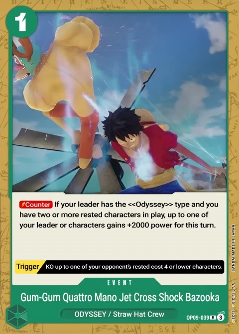 Gum-Gum Cuatro Jet Cross Shock Bazooka (OP09-039) One Piece card