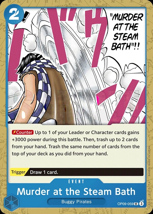 Murder at the Steam Bath (OP09-059) One Piece Card Game card