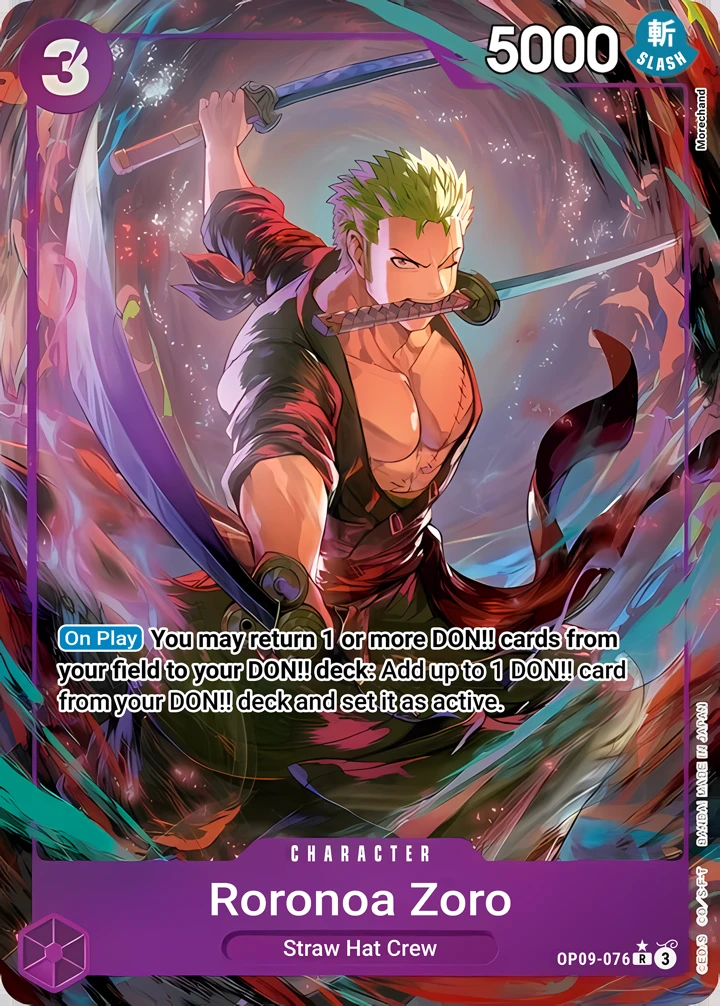 Roronoa Zoro (OP09-076_p2) Alt Art One Piece card