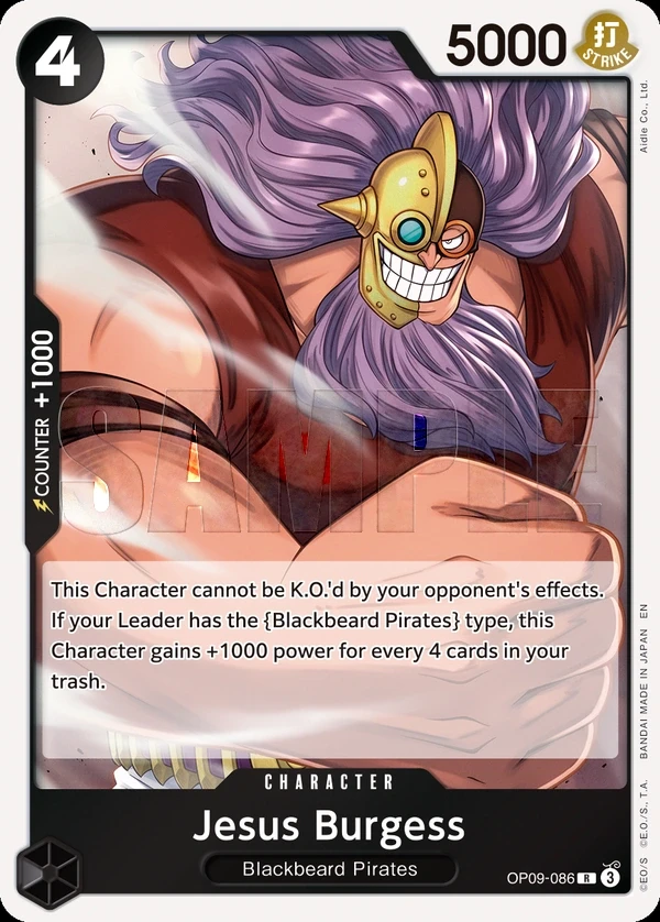 Jesus Burgess (OP09-086_r2) Reprint One Piece card