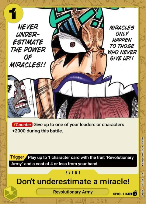 Never Underestimate the Power of Miracles!! (OP09-116) One Piece card