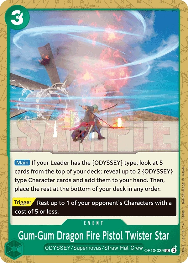 Gum-Gum Dragon Fire Pistol Twister Star (OP10-039) One Piece card