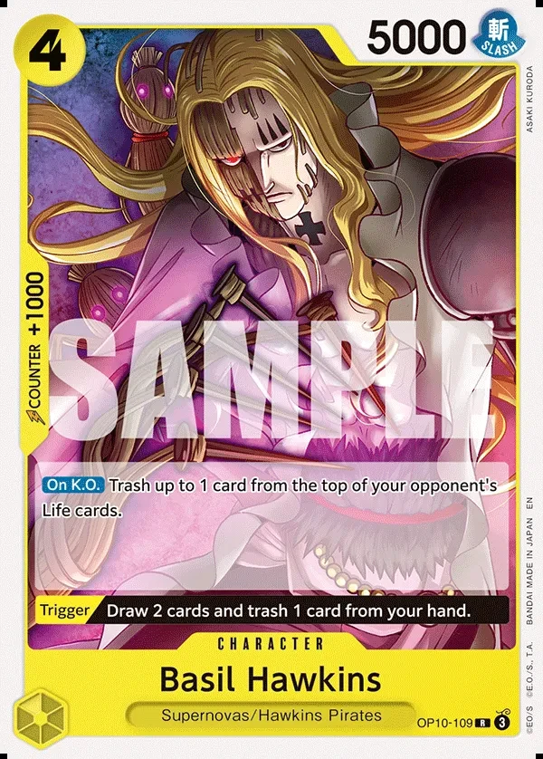 Basil Hawkins (OP10-109_r2) Reprint One Piece card