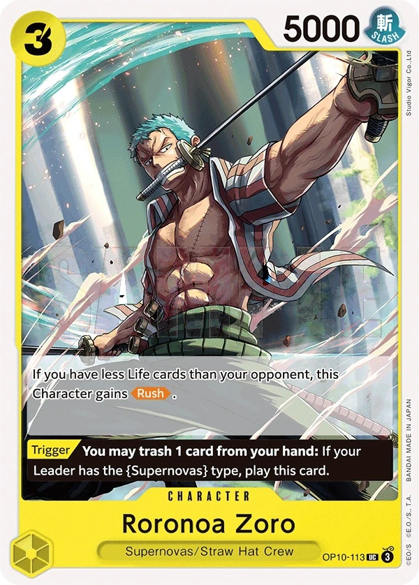 Roronoa Zoro (OP10-113) One Piece Card Game card