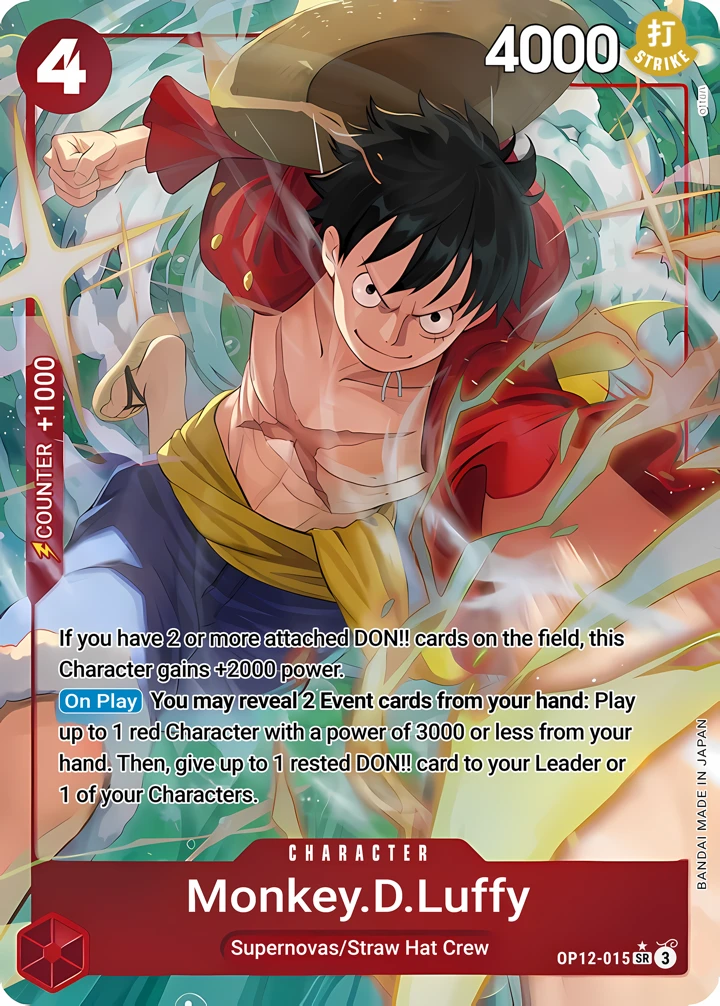 Monkey.D.Luffy (OP12-015_p1) Alt Art One Piece card