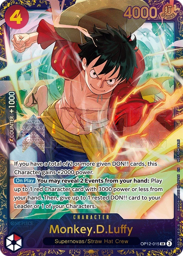 Monkey.D.Luffy (OP12-015_p2) Alt Art One Piece card