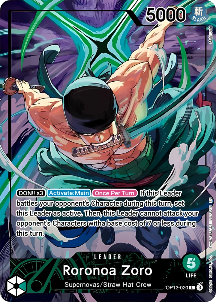 Roronoa Zoro (OP12-020_p4) Alt Art One Piece card