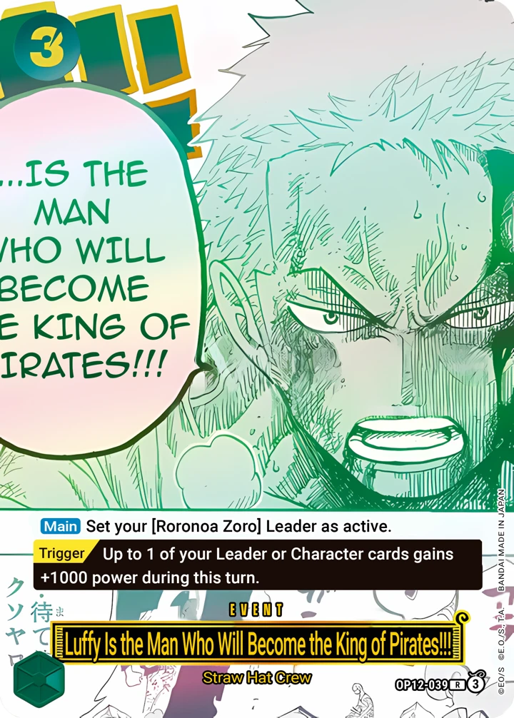 Luffy Is the Man Who Will Become the King of Pirates!!! (OP12-039_p1) Alt Art One Piece card