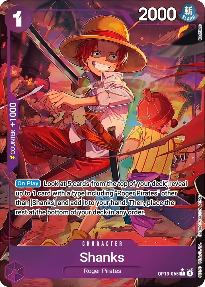 Shanks (OP13-065_p1) Alt Art One Piece card